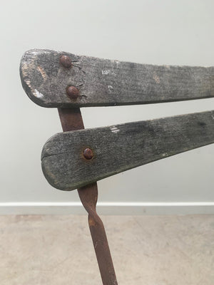 Set of 4 rustic garden chairs
