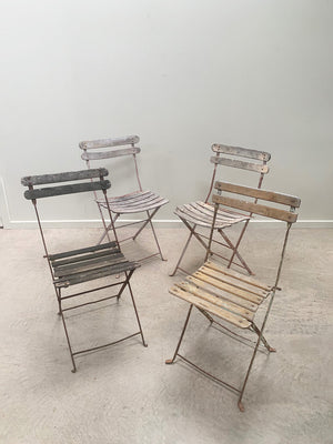 Set of 4 rustic garden chairs