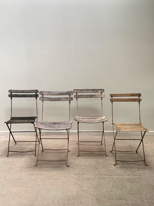Set of 4 rustic garden chairs