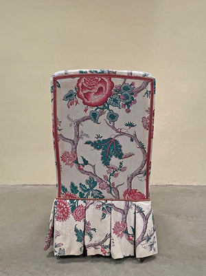 Floral slipper chair 'as is'