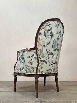 Bergère armchair in Robert Kime fabric