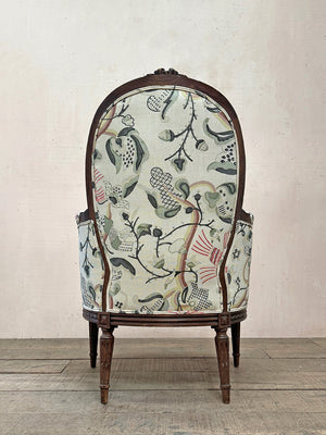 Bergère armchair in Robert Kime fabric