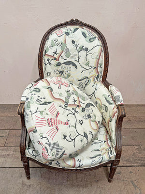 Bergère armchair in Robert Kime fabric