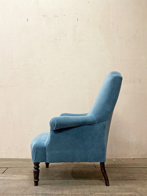 Blue mohair armchair