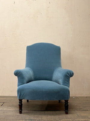 Blue mohair armchair