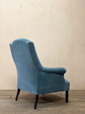 Blue mohair armchair