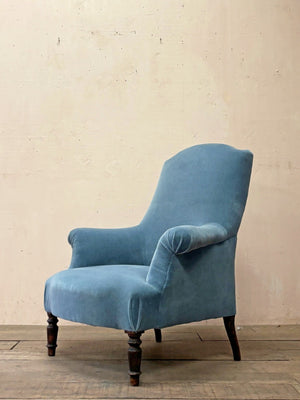 Blue mohair armchair
