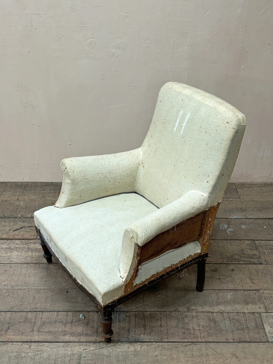 Calico square back armchair #2 'as is'