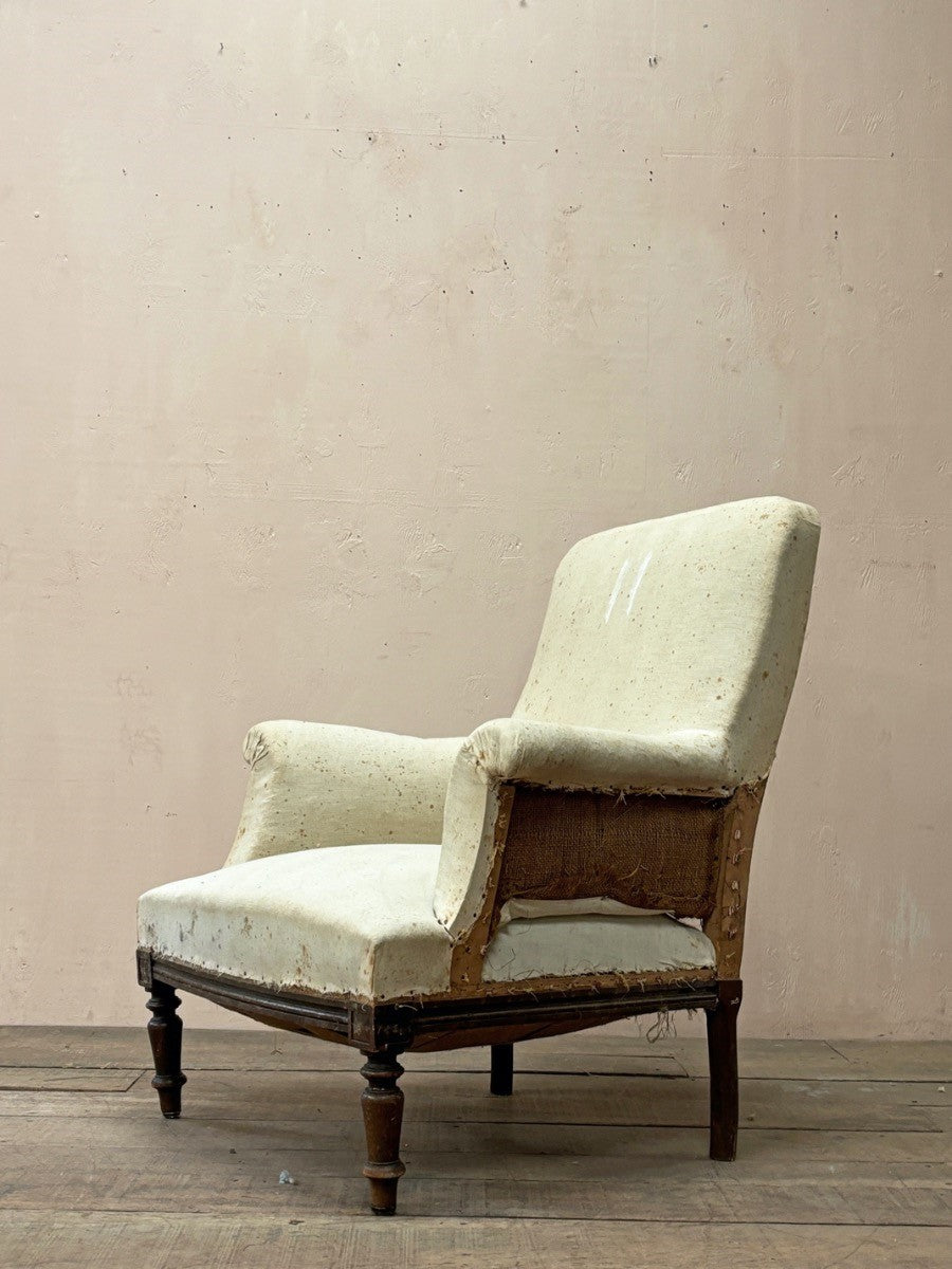 Calico square back armchair #2 'as is'