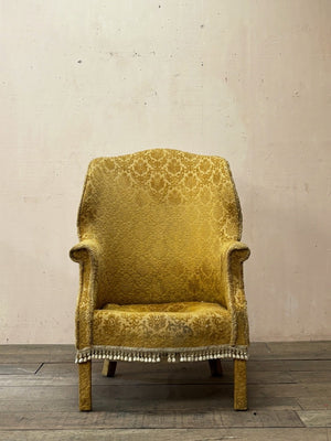 Cut velvet wing armchair 'as is'