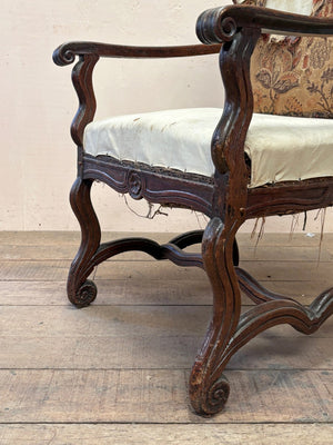 Early oak wing armchair