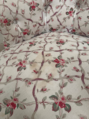 Low back crapaud armchair