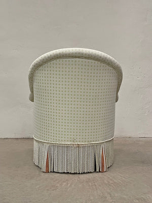 Pale green crapaud armchair 'as is'