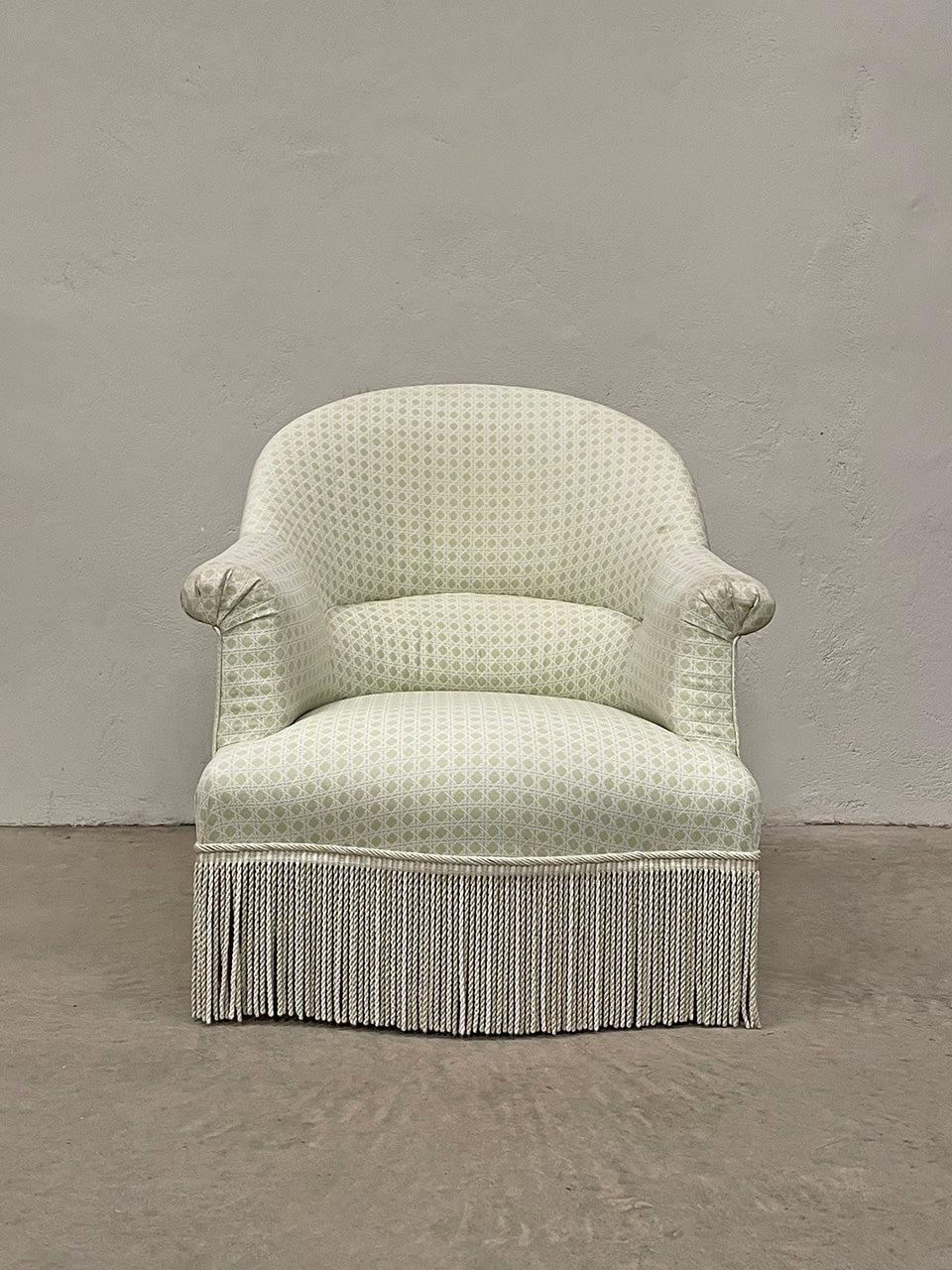 Pale green crapaud armchair 'as is'