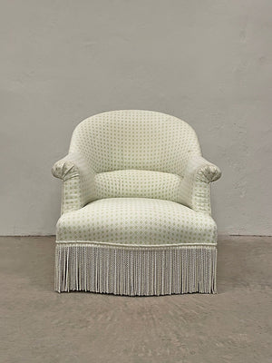 Pale green crapaud armchair 'as is'