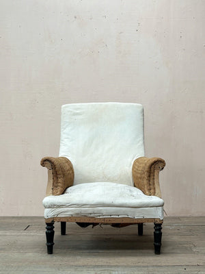 Late 19th century square back armchair 'as is'