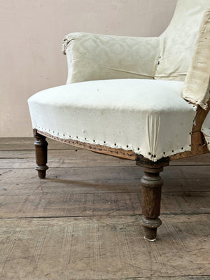 High back armchair 'as is' (or £1,200 inc. re-upholstery, ex. fabric)