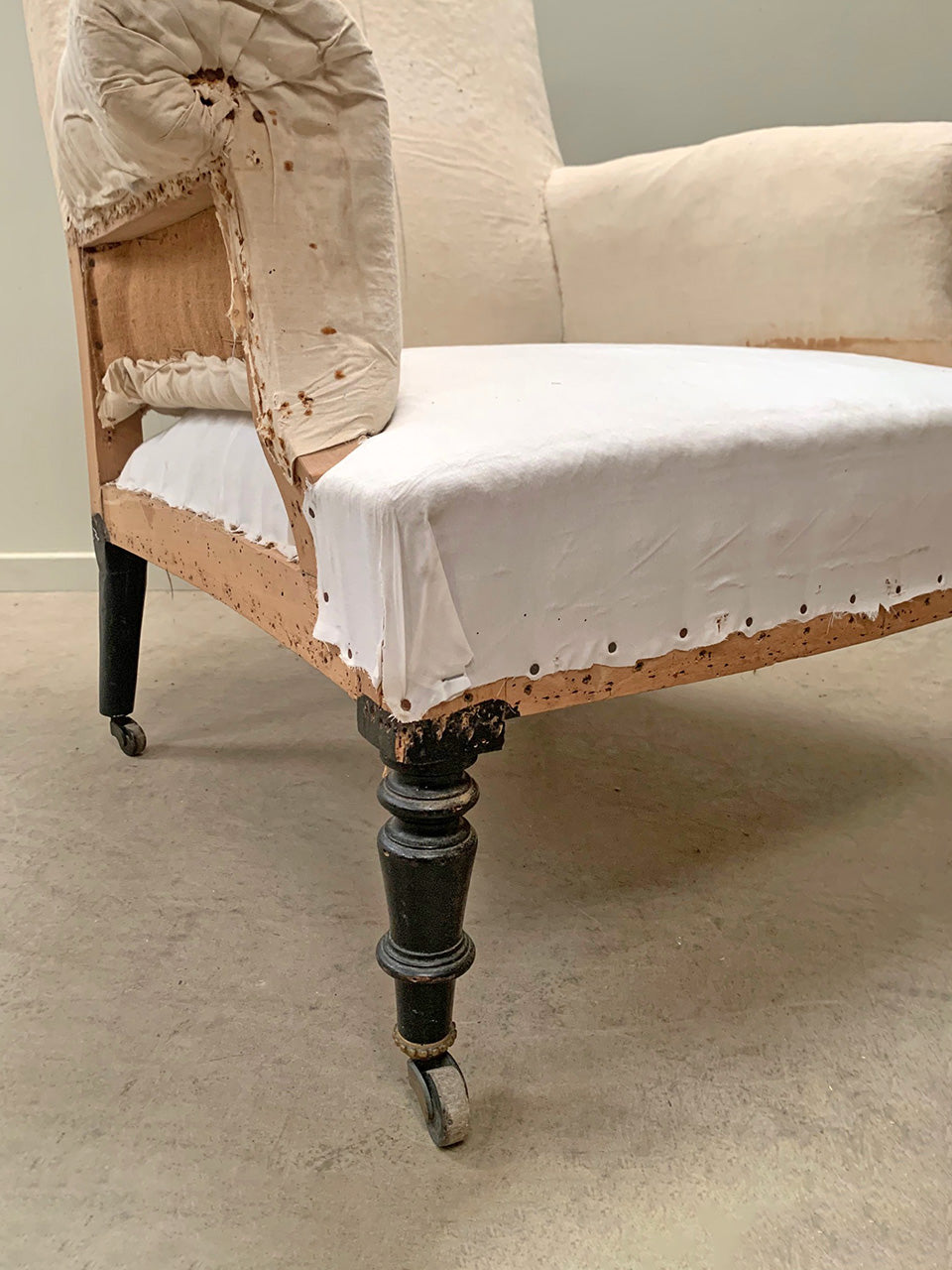 Napoleon III high back armchair 'as is'