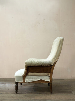 High back armchair 'as is' (or £1,200 inc. re-upholstery, ex. fabric)