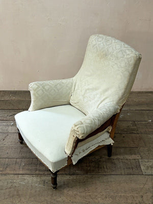 High back armchair 'as is' (or £1,200 inc. re-upholstery, ex. fabric)