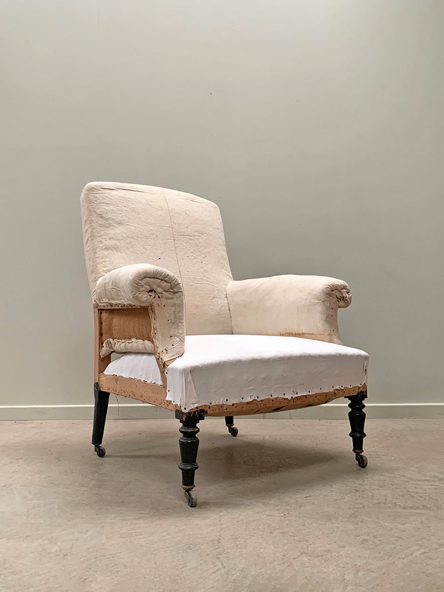 Napoleon III high back armchair 'as is'