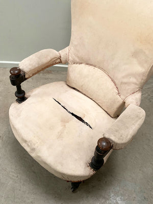 Rounded back open armchair 'as is'