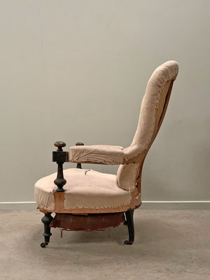 Rounded back open armchair 'as is'