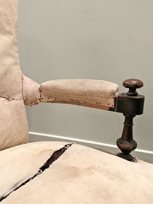 Rounded back open armchair 'as is'