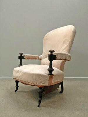 Rounded back open armchair 'as is'