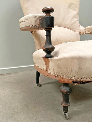 Rounded back open armchair 'as is'