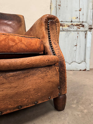 Leather club armchair