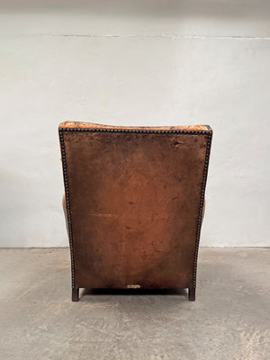 Leather club armchair