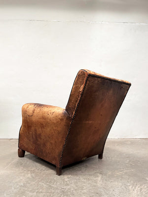 Leather club armchair