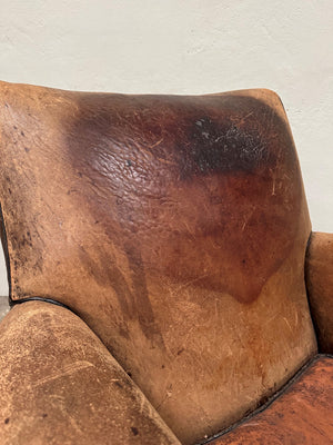 Leather club armchair