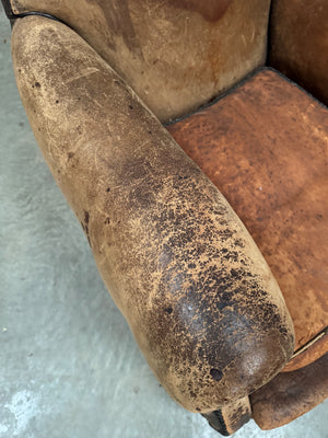Leather club armchair