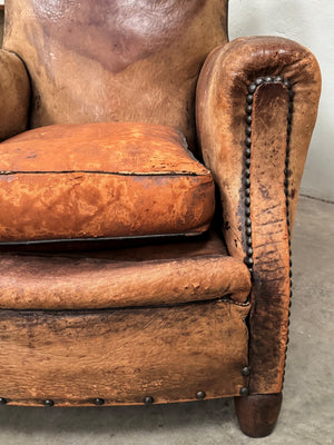 Leather club armchair