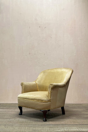 Deep seat low armchair £250 'as is' (or £950 re-upholstered, ex. fabric))