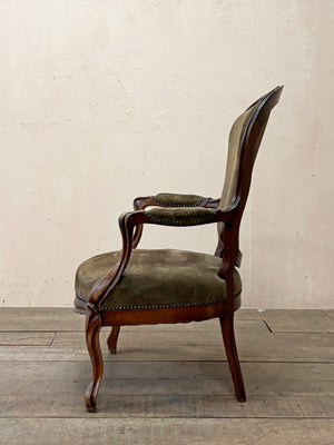 Mahogany open armchair