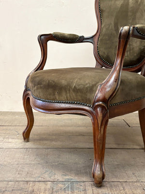 Mahogany open armchair