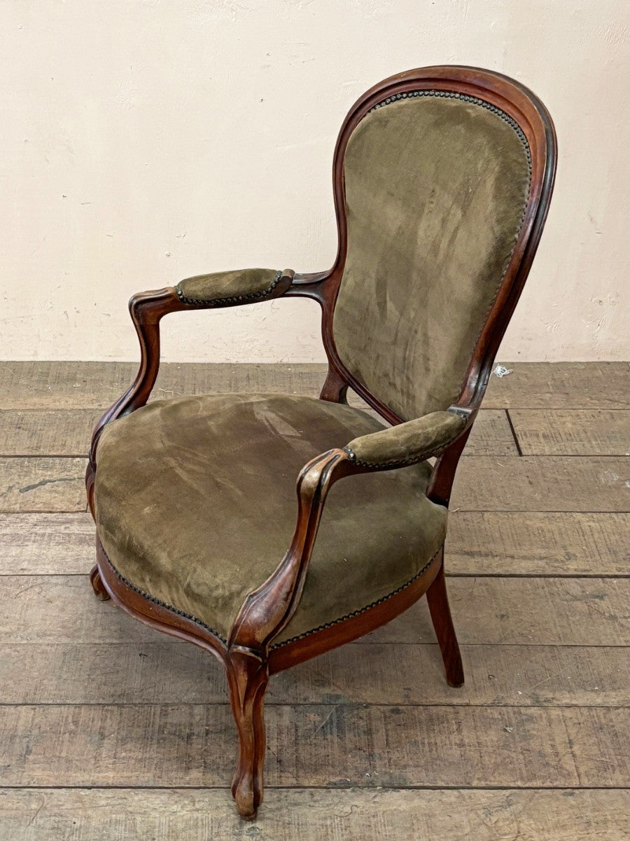 Mahogany open armchair