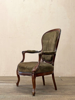 Mahogany open armchair