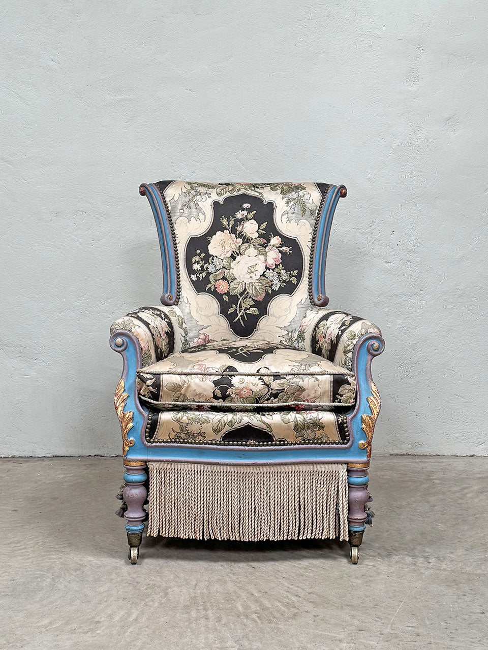 Mid 1800's scroll back armchair