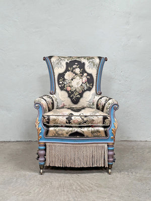 Mid 1800's scroll back armchair