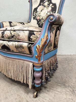 Mid 1800's scroll back armchair