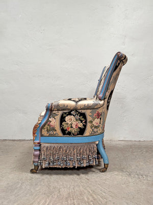 Mid 1800's scroll back armchair