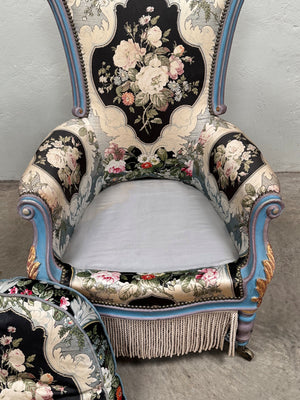 Mid 1800's scroll back armchair