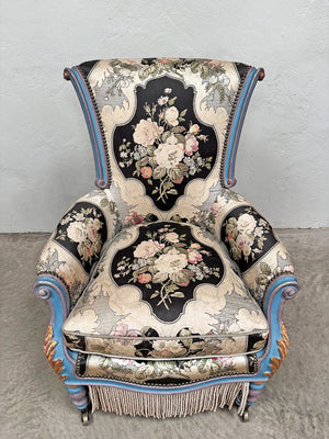 Mid 1800's scroll back armchair