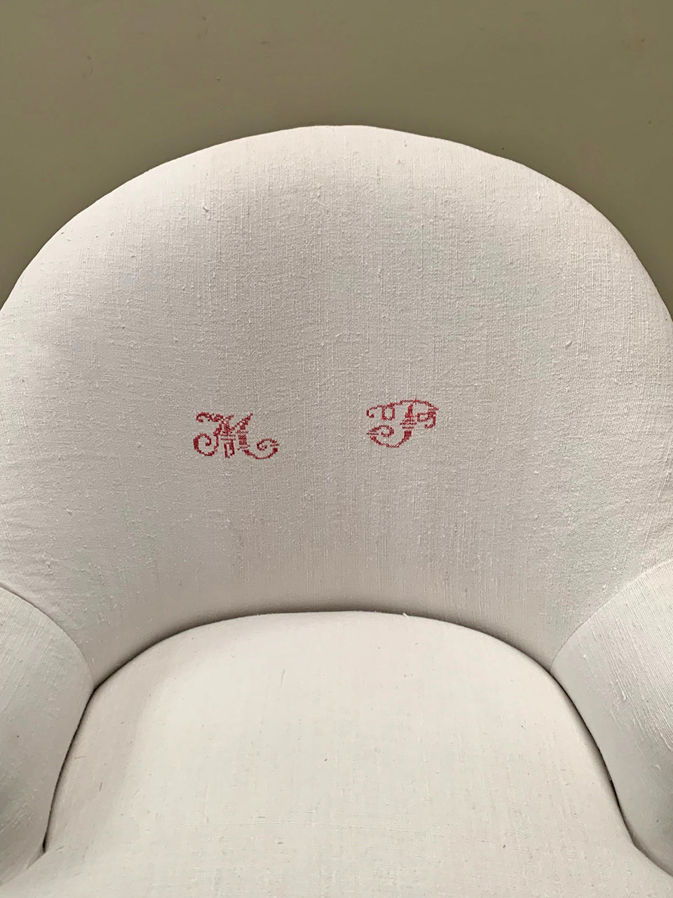 Monogrammed armchair