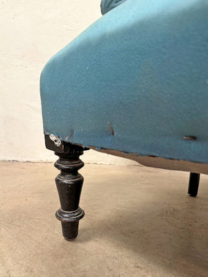 Napoleon III armchair in blue fabric