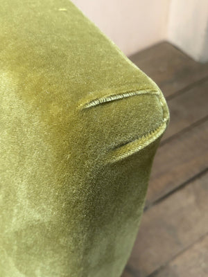 Olive green mohair armchair